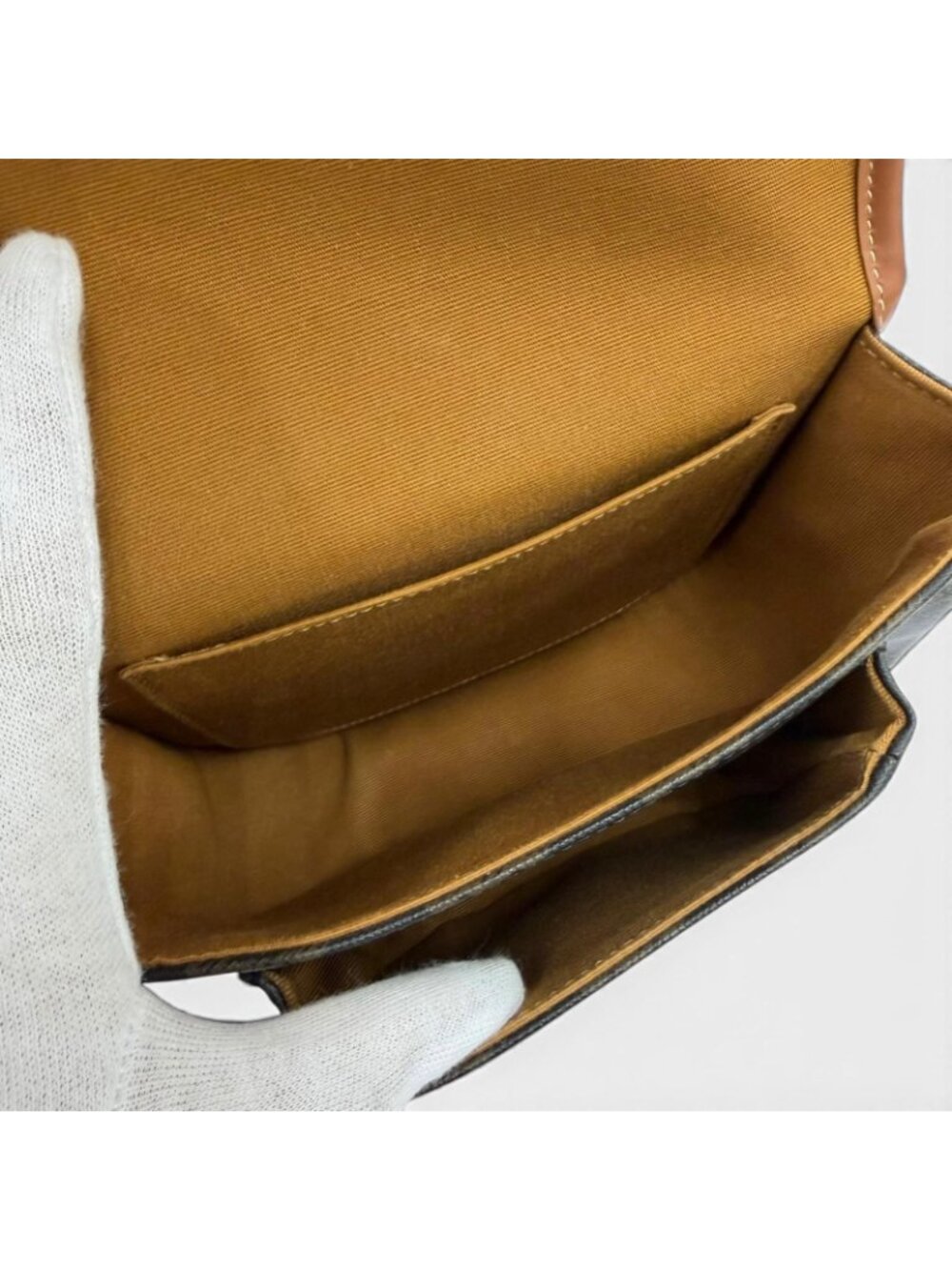 Celine Medium Folco Triomphe Canvas Shoulder Bag Tan Brown - Picture 10 of 12